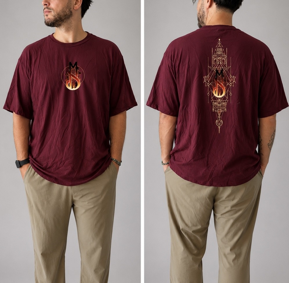 T-shirt oversized unisex Bordeaux