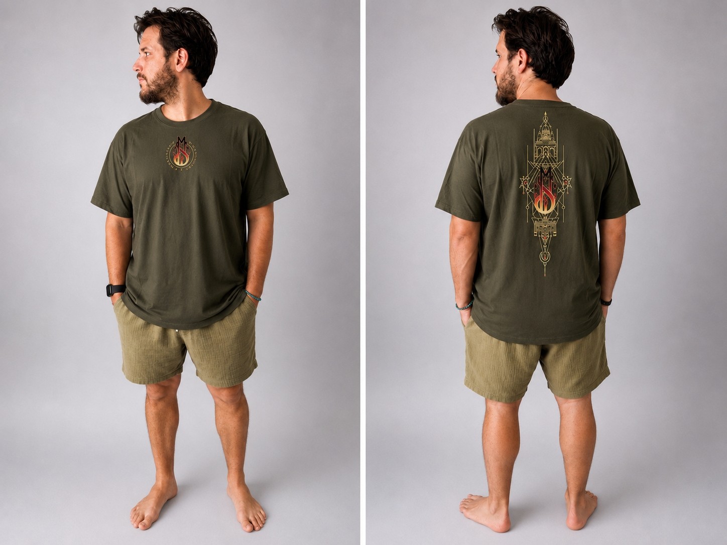T-shirt oversized unisex Kaki